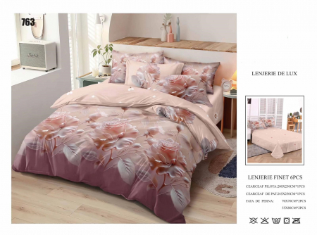 LENJERII DE PAT - Lenjerii De Pat Din Finet 6 Piese - Trandafiri