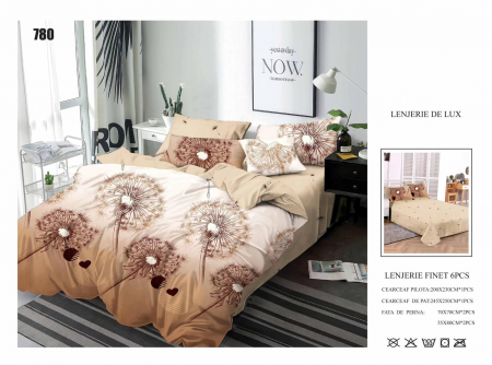 Cearceaf normal - Lenjerii De Pat Din Finet 6 Piese - Bej Degrade