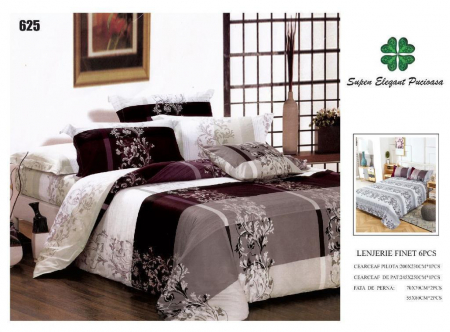 Cearceaf normal - Lenjerii De Pat Din Finet 6 Piese - Nuante Royal