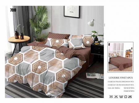 Cearceaf normal - Lenjerii De Pat Din Finet 6 Piese - Hexagon