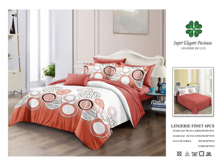 Cearceaf normal - Lenjerii De Pat Din Finet 6 Piese - Pete Abstracte