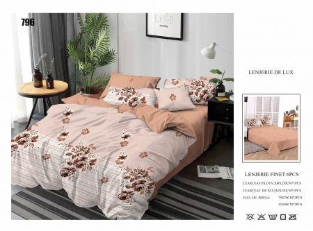 Bumbac Tip Finet 6 Piese - Lenjerii De Pat Din Finet 6 Piese - Flori Natura
