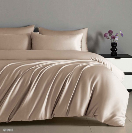 Lenjerii Satin Premium - Lenjerii De Pat Din Satin Premium Cu Elastic - Bej Deschis