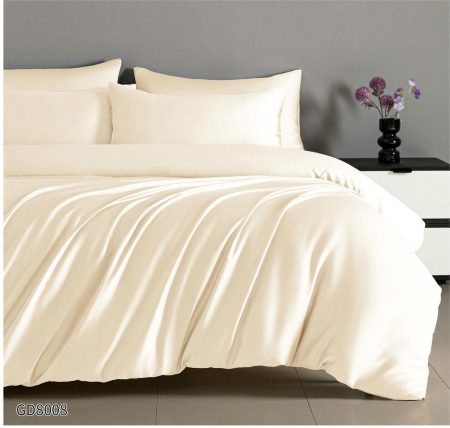 LENJERII DE PAT - Lenjerii De Pat Din Satin Premium Cu Elastic - Crem