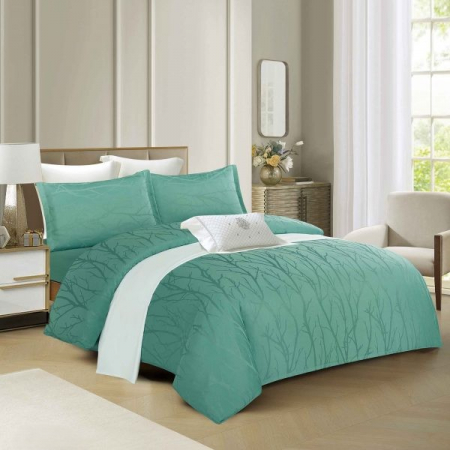 LENJERII DE PAT - Lenjerii De Pat Din Satin Premium Cu Model Cu Elastic - Turcoaz