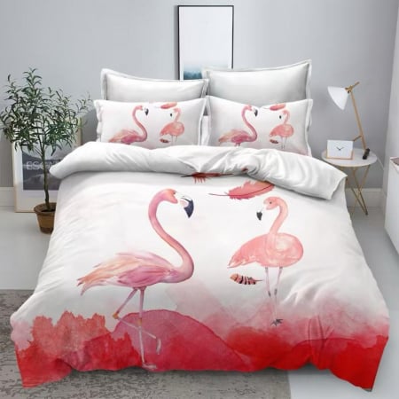 LENJERII DE PAT - Lenjerii Din Finet Premium - Flamingo Tropical
