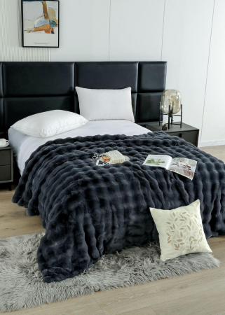 PĂTURI - Patura Blanita Artificiala Rabbit Cu Fermoar - Gri Cenusiu