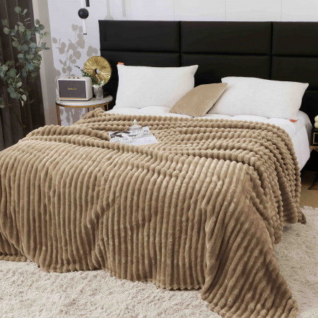 Patura Cocolino Cu Dungi Grosime Medie - Maro Deschis [2]