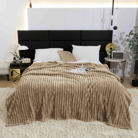 Patura Cocolino Cu Dungi Grosime Medie - Maro Deschis [3]