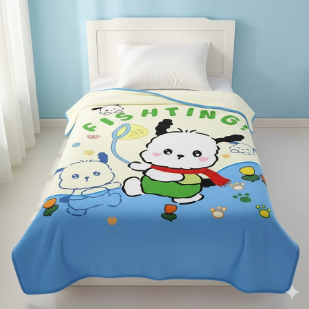 Patura Cocolino 1 Persoana 100x140cm Pentru Copii- Catelusul Cu Fular Rosu La Pescuit [1]