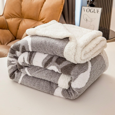 Patura Cocolino Blanita Alba Cu Imprimeu Fluturi 3D - Gri [1]