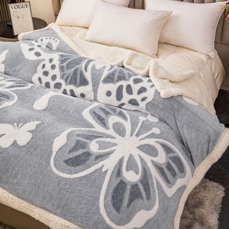 Patura Cocolino Blanita Alba Cu Imprimeu Fluturi 3D - Albastru [1]