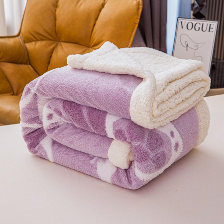 Patura Cocolino Blanita Alba Cu Imprimeu Fluturi 3D - Mov [1]