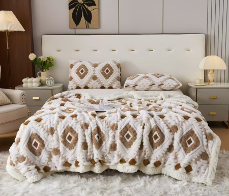 Paturi Cocolino Cu Blanita - Patura Cocolino Cu Blanita 200x230cm - Romburi Maro