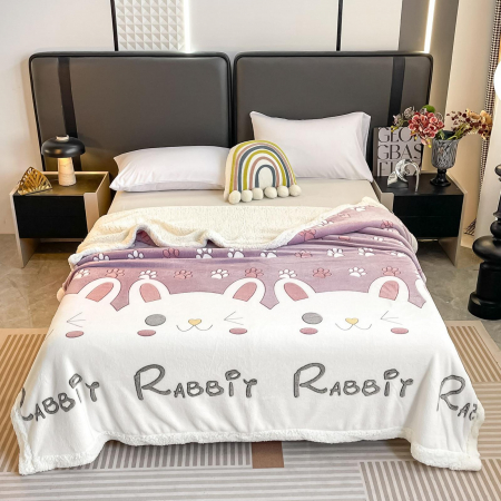 PĂTURI - Patura Cocolino Cu Blanita Alba 200x230cm - Iepure