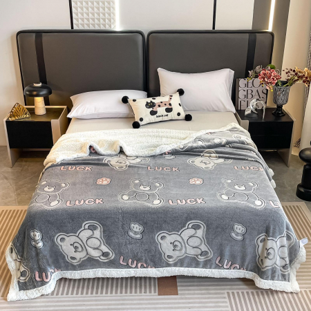 PĂTURI - Patura Cocolino Cu Blanita Alba 200x230cm - Ursuletul Norocos