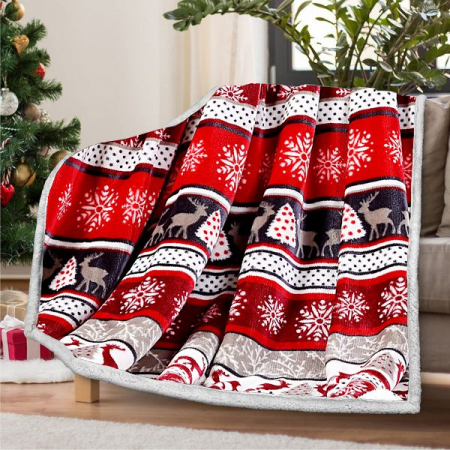 Patura Cocolino Cu Blanita Model Craciun - Ren