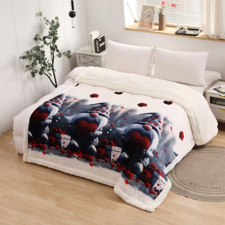 Paturi Cocolino Craciun - Patura Cocolino Cu Blanita Model Craciun - Spiridusul Iubaret