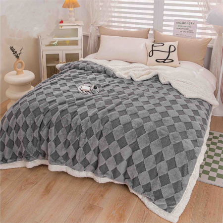 Patura Cocolino Cu Blanita Rabbit Carouri - Gri [0]