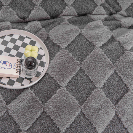 Patura Cocolino Cu Blanita Rabbit Carouri - Gri [5]