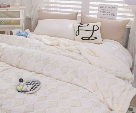 Patura Cocolino Cu Blanita Rabbit Carouri - Alb [2]