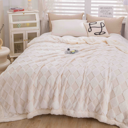 Patura Cocolino Cu Blanita Rabbit Carouri - Alb [4]