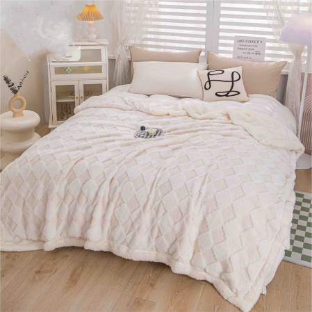 Patura Cocolino Cu Blanita Rabbit Carouri - Alb PĂTURI - Patura Cocolino Cu Blanita Rabbit Carouri - Alb