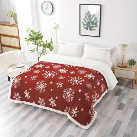 Patura Cocolino Cu Blanita Model Craciun - Snowflackes [1]