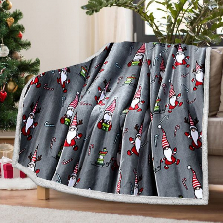 Pături Cocolino - Crăciun - Patura Cocolino Cu Blanita Model Craciun - Santa's Elf