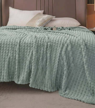 Paturi Cocolino Grosime Medie - Patura Cocolino Cu Patratele Grosime Medie - Gri Verzui