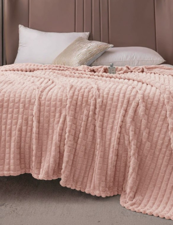 Paturi Cocolino Grosime Medie - Patura Cocolino Cu Patratele Grosime Medie - Roz