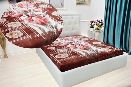 Patura Cocolino Dubla - Caramiziu Floral PĂTURI - Patura Cocolino Dubla - Caramiziu Floral