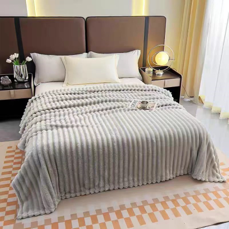 Paturi Cocolino Grosime Medie - Patura Cocolino Dungi Grosime Medie 200x230cm - Gri