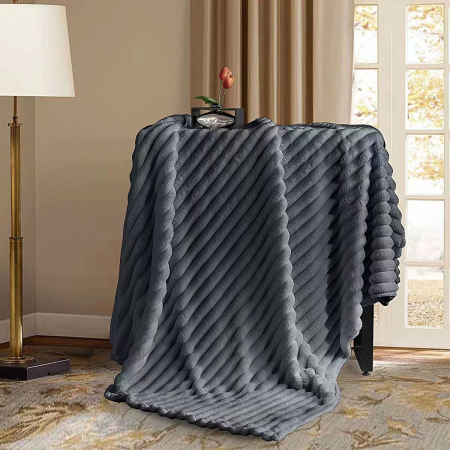 Patura Cocolino Dungi Grosime Medie - Gri Antracit PĂTURI - Patura Cocolino Dungi Grosime Medie - Gri Antracit