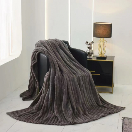 Patura Cocolino Dungi Grosime Medie - Gri Petrol PĂTURI - Patura Cocolino Dungi Grosime Medie - Gri Petrol