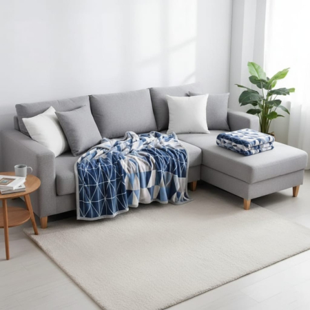 Patura Cocolino Grosime Medie 200x230cm - Albastru Abstract [1]