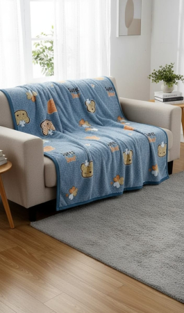 Patura Cocolino Grosime Medie 200x230cm - Albastru Cu Ursuleti [2]