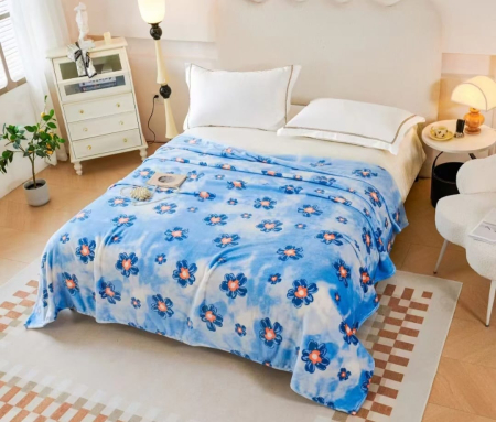 Paturi Cocolino Grosime Medie - Patura Cocolino Grosime Medie 200x230cm - Flori In Gradina Albastra