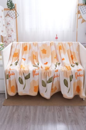 Patura Cocolino Grosime Medie 200x230cm - Flori Portocalii [3]