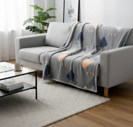 Patura Cocolino Grosime Medie 200x230cm - Gri Cu Jucarii [1]