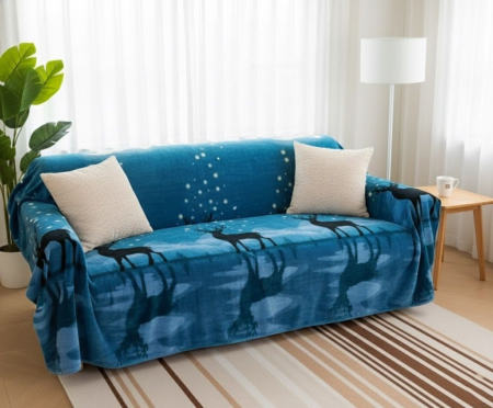 Patura Cocolino Grosime Medie 200x230cm - Noapte Albastra Cu Reni [1]