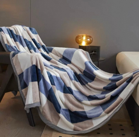 Patura Cocolino Grosime Medie 200x230cm - Patrate Bleumarin [1]