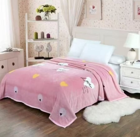 Paturi Cocolino Grosime Medie - Patura Cocolino Grosime Medie 200x230cm - Roz Cu Inimioare