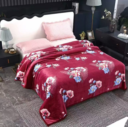 Paturi Cocolino Grosime Medie - Patura Cocolino Grosime Medie 200x230cm - Visiniu Cu Flori