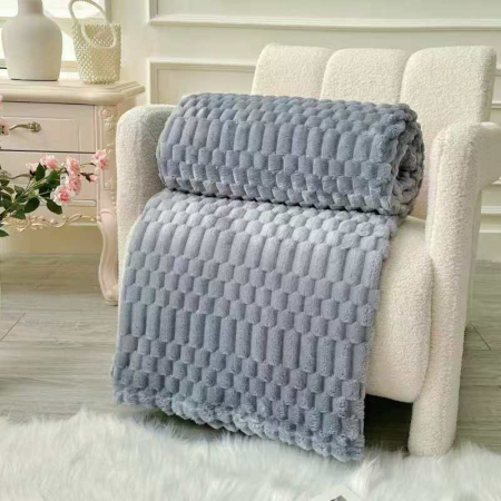 Patura Cocolino Grosime Medie Model Embosat UNI 200x230cm - Gri PĂTURI - Patura Cocolino Grosime Medie Model Embosat UNI 200x230cm - Gri