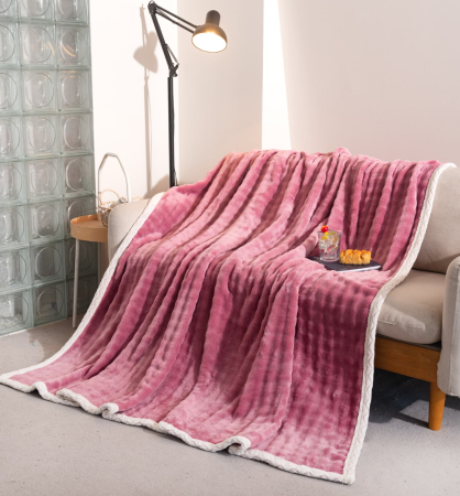 Paturi Cocolino Grosime Medie - Patura Cocolino Grosime Medie Cu Bordura Alba 200x230cm - Roz