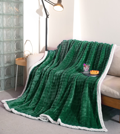 Paturi Cocolino Grosime Medie - Patura Cocolino Grosime Medie Cu Bordura Alba 200x230cm - Verde