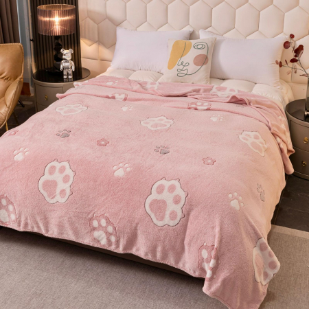Paturi Cocolino Grosime Medie - Patura Cocolino Pufoasa 200x230cm - Roz Cu Labute