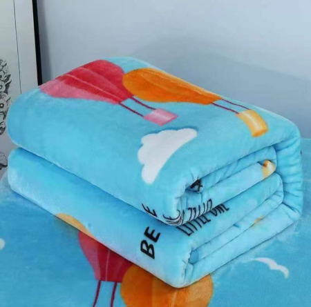 Paturi Cocolino Subtiri - Patura Cocolino Subtire 200x230cm - Bleu Cu Baloane Pe Cer