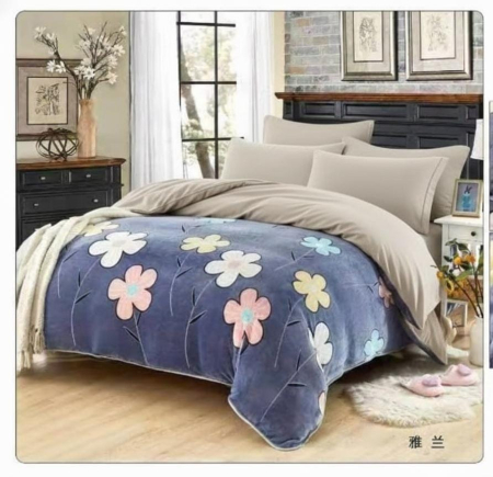 Paturi Cocolino Subtiri - Patura Cocolino Subtire 200x230cm - Bleumarin In Camp De Flori